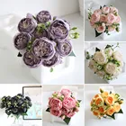 Цветы, 1 пучок, Искусственный Пион из шелка, искусственный букет, для домашвечерние декора, пахта, пион, букет, свадебное украшение для дома