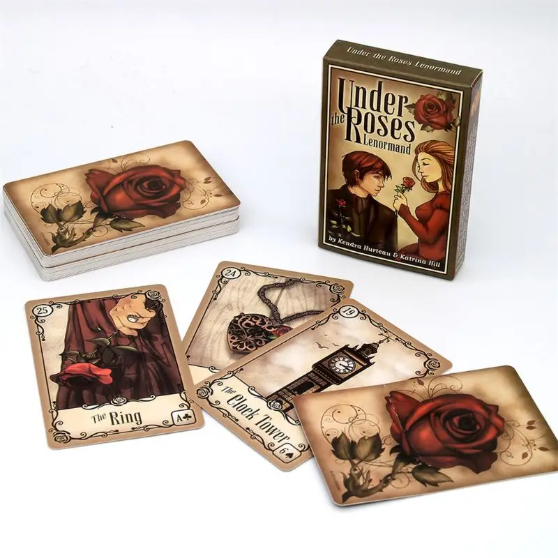 Под розами Lenormand 39 карт Oracle Deck Полный английский таинственный Гадкий семья