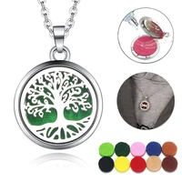 tree of life aromatherapy necklace diffuser jewelry vintage open locket pendant essential oil perfume aroma diffuser necklace