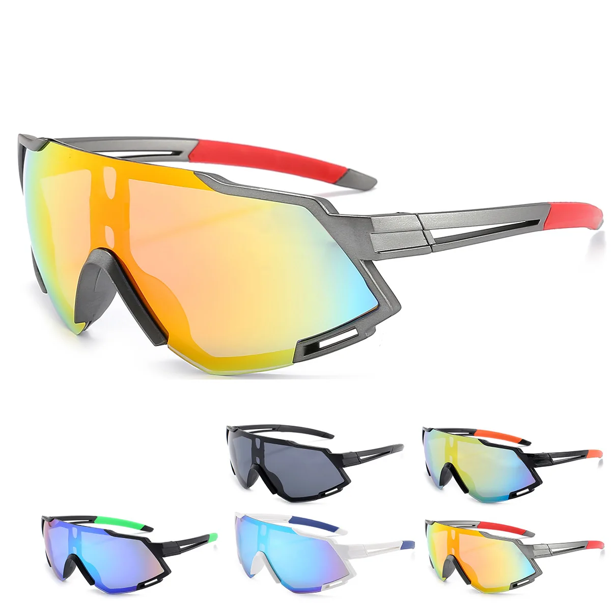 

New Men's Women Cycling Sunglasses Outdoor Sports Cycling Eyewear Goggles Large Frame Mountain Windproof Bike Glasses