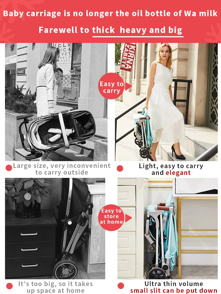 Детская коляска с высоким ландшафтом может сидеть и лежать светильник легко