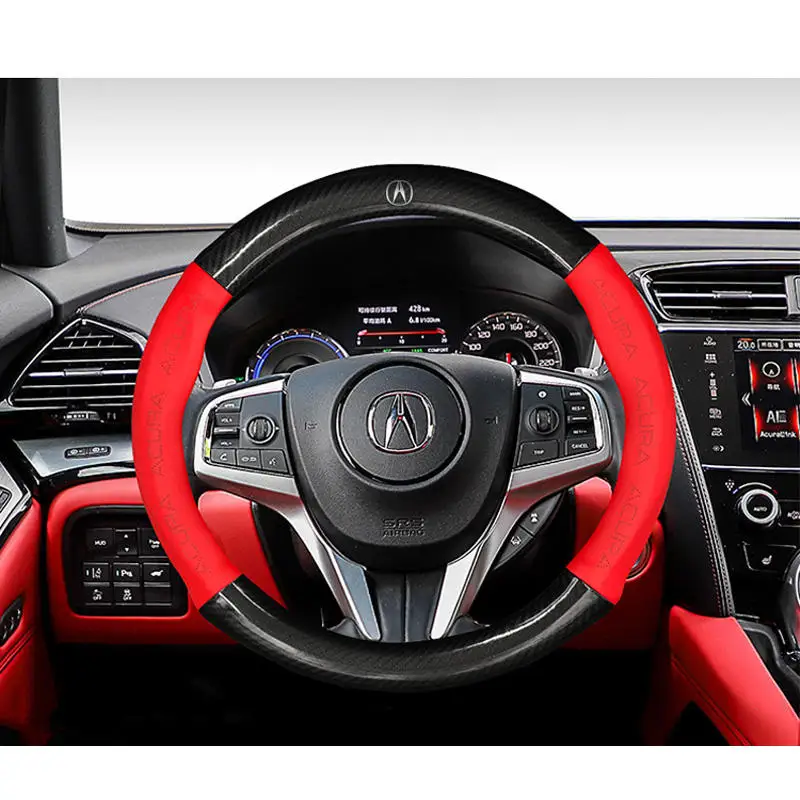 

Ac-ura steering wheel cover carbon fiber leather cover anti-skid sweat absorption four seasons general modification supplies