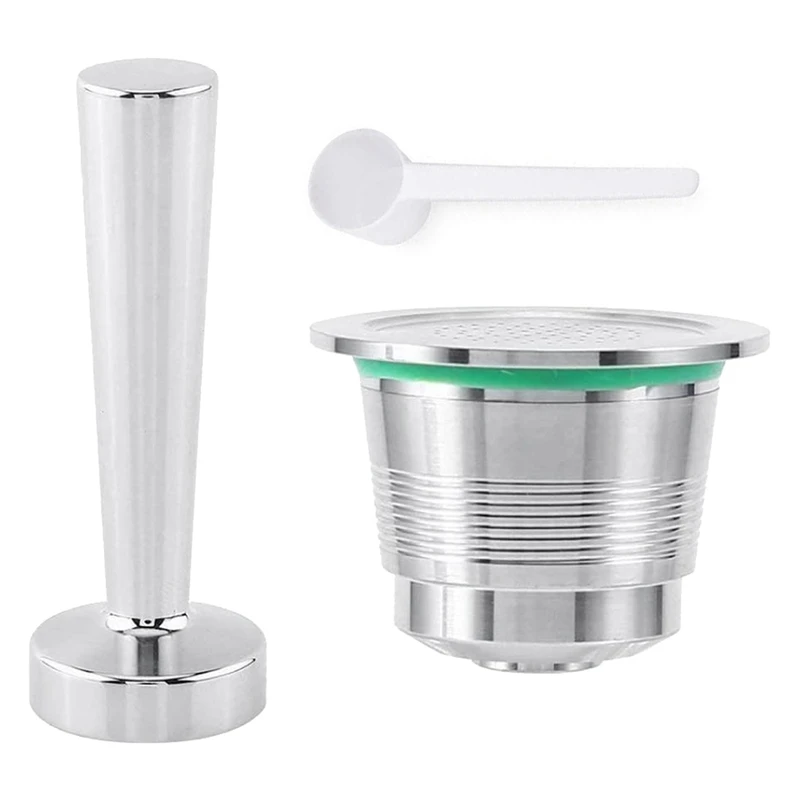 

SANQ Coffee Tool Set for Nespresso Coffee Machine,Reusable Coffee Capsule Refillable + Coffee Stamp + Spoon