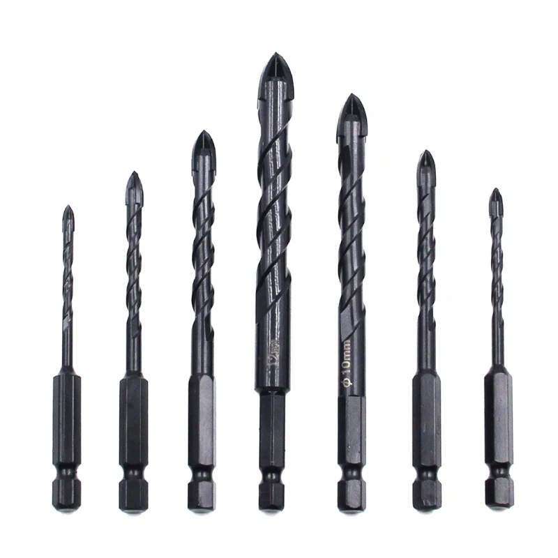 

Hex Tile Drill Bits Hole Opener for Glass Ceramic Concrete Hole Opener Hard Alloy Triangle Bit Tools 3/4/5/6/8/10/12MM