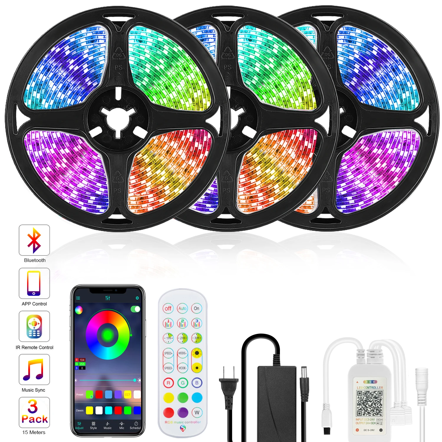 

Goodland RGB LED Strip Light 12V Ribbon LED Lights Strip RGB Tape 5050 2835 Flexible Diode Tape for Room TV Backlight Bluetooth