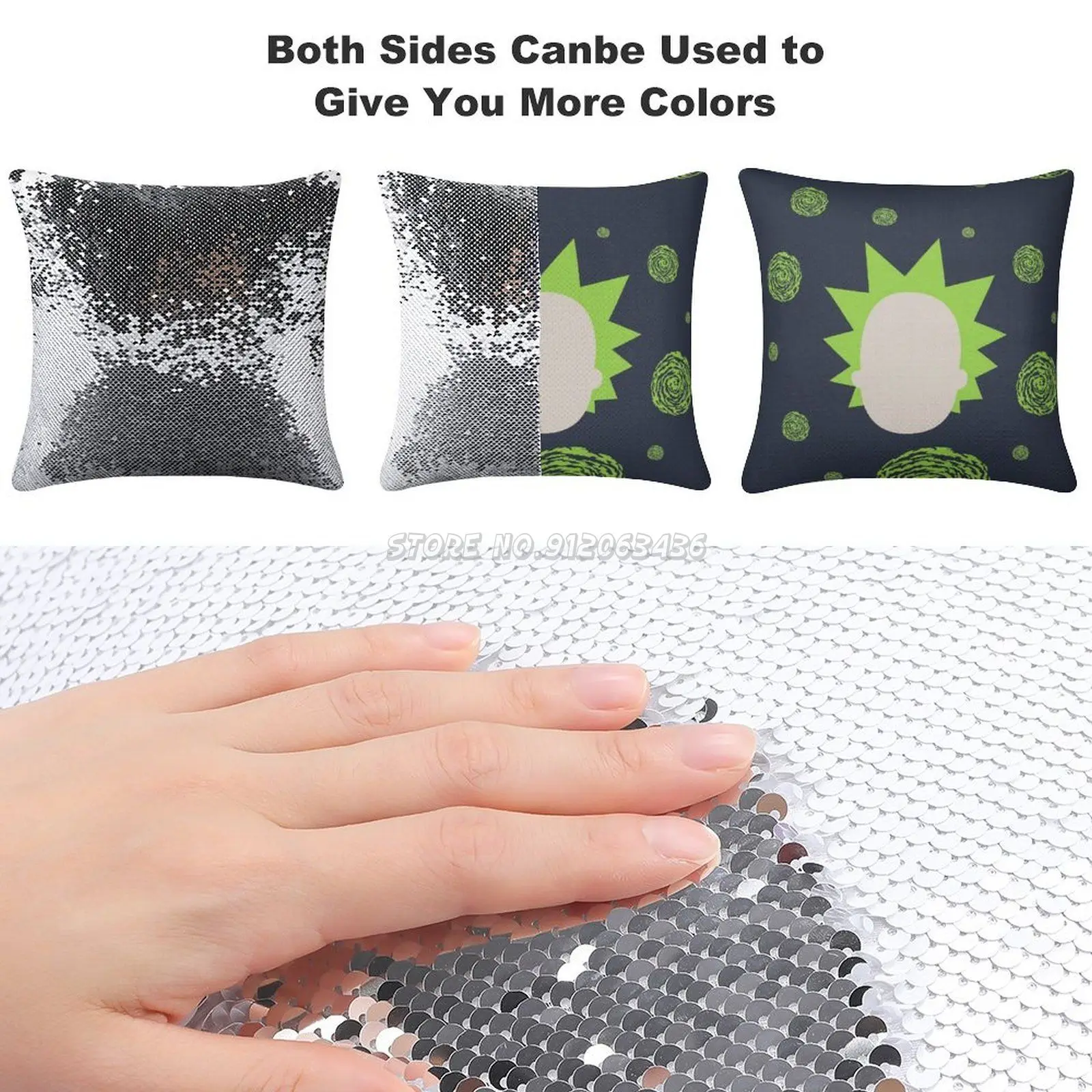 Наволочка с блестками и рисунком 40 х40 см | Дом сад