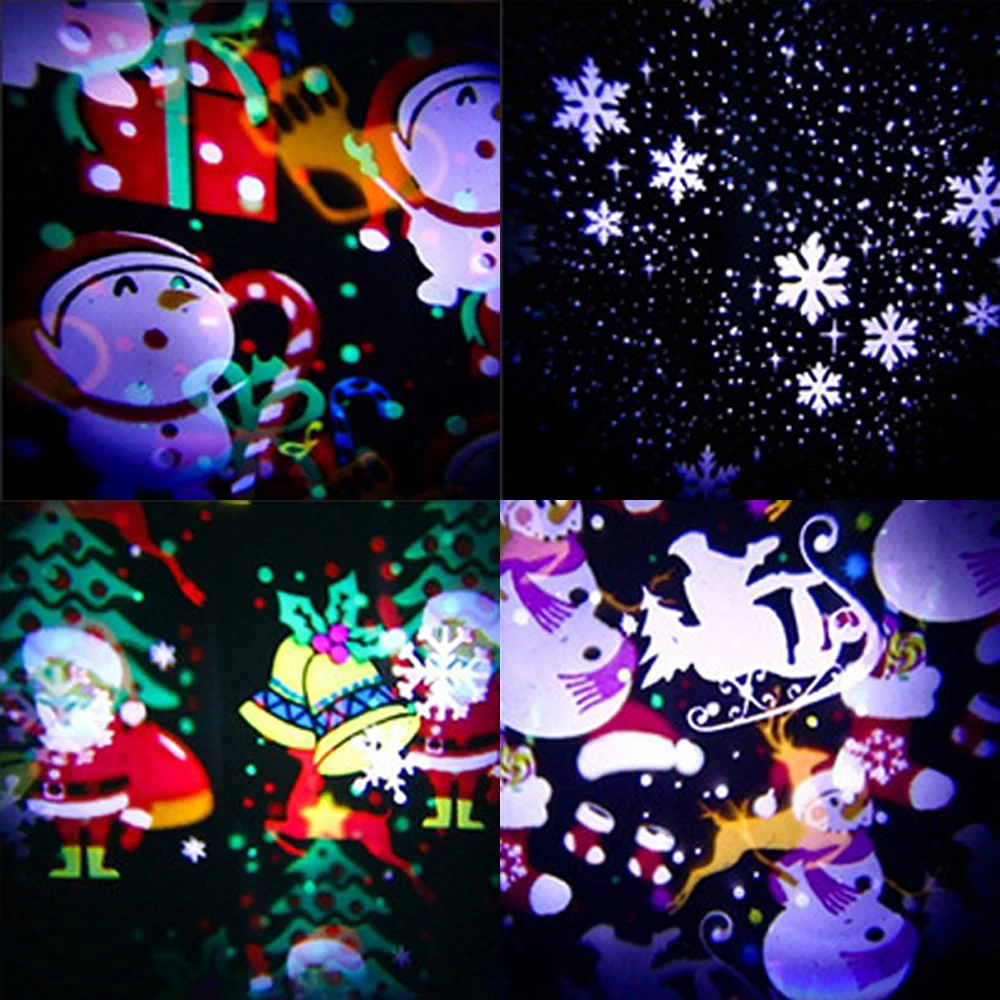 Вращающийся лазерный проектор с 24 узорами светодиодный Рождественский