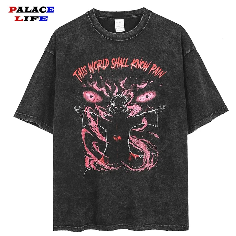Футболка мужская оверсайз в стиле хип хоп уличная одежда из 100% хлопка с принтом