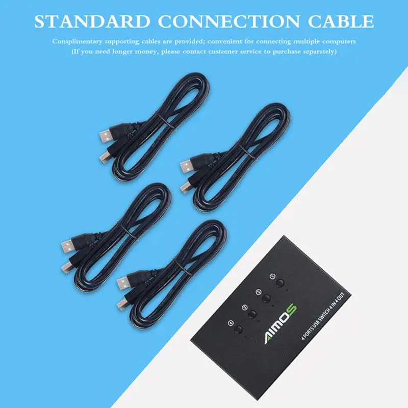 

USB KVM Switch 4 PC Sharing Printer Keyboard Mouse 4K KVM Switcher Monitor HDMI-Compatible Splitter Box Video Display Adapter