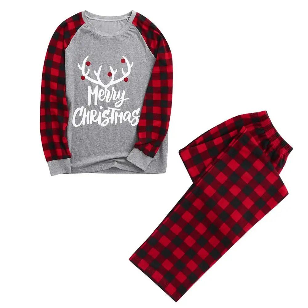 Рождественская Пижама Одинаковая одежда Костюм для родителей и ребенка Домашняя