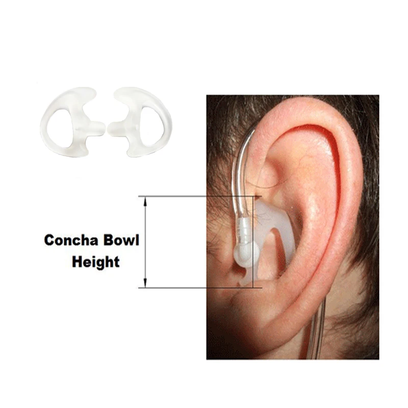 

2PCS Walkie talkie clear tube headset Silicone Earmold Earbud for Baofeng earpiece