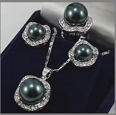 Хит продаж новинка модное ювелирное изделие серебряный черный корпус жемчужная