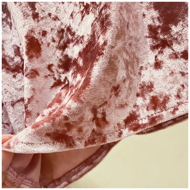 

Velour and Mesh Sleeve Patchwork Blouses Sexy V neck Lantern Sleeve Tops Elegant Flower Crochet Ruffles Shirts Female