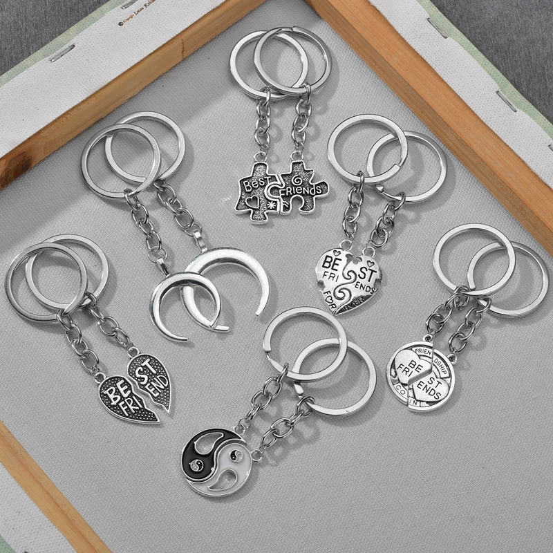 2 шт./компл. брелок в форме сердца тай чи с дельфином радужная подвеска цепочка для