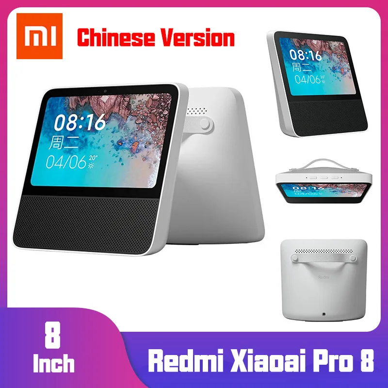 

Bluetooth Xiaomi Redmi Xiaoai Pro 8, совместимый с ИИ сенсорный экран, динамик 8 дюймов, будильник, 4700 мАч, Wi-Fi, умное подключение, Видеозвонок