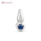 Подвеска тренд 2021 из серебра 925 с покрытием из родия, гидротермальный сапфир. Быстрая доставка с ювелирной фабрики в России