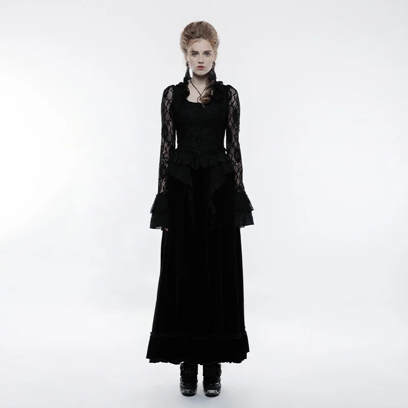 Женский воротник с оборкой в стиле панк шикарный прозрачный кружевной рукав|women