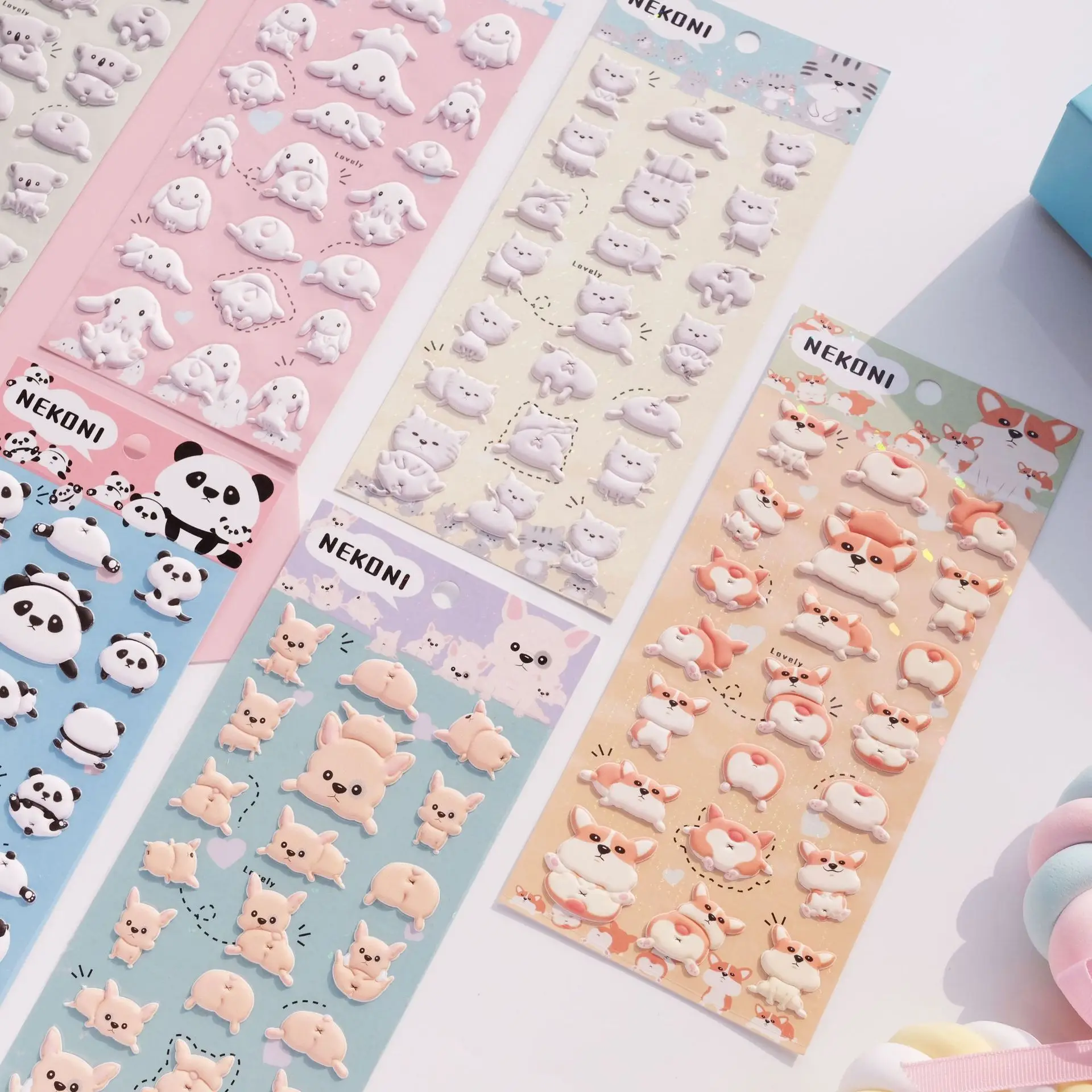 Nekoni New Popular Simple Cute Pet Series Animal Ass Super Cute Children's Game 3D Foam Sticker