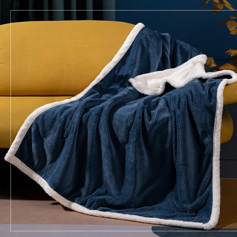 

Aviation blanket office winter thickened winter blanket nap blanket coral velvet small blanket for both men and women