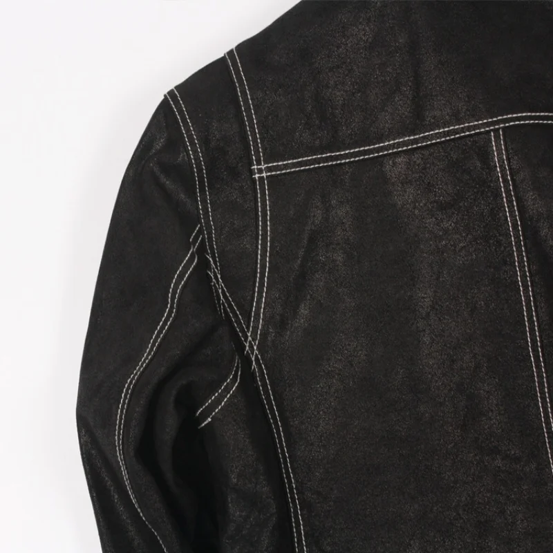 

Men Fashion Slim Vintage Single Breasted 100% Real Leather Jacket Spring Street Hip Hop Jacket Men Luxury Brand Preppy Coat