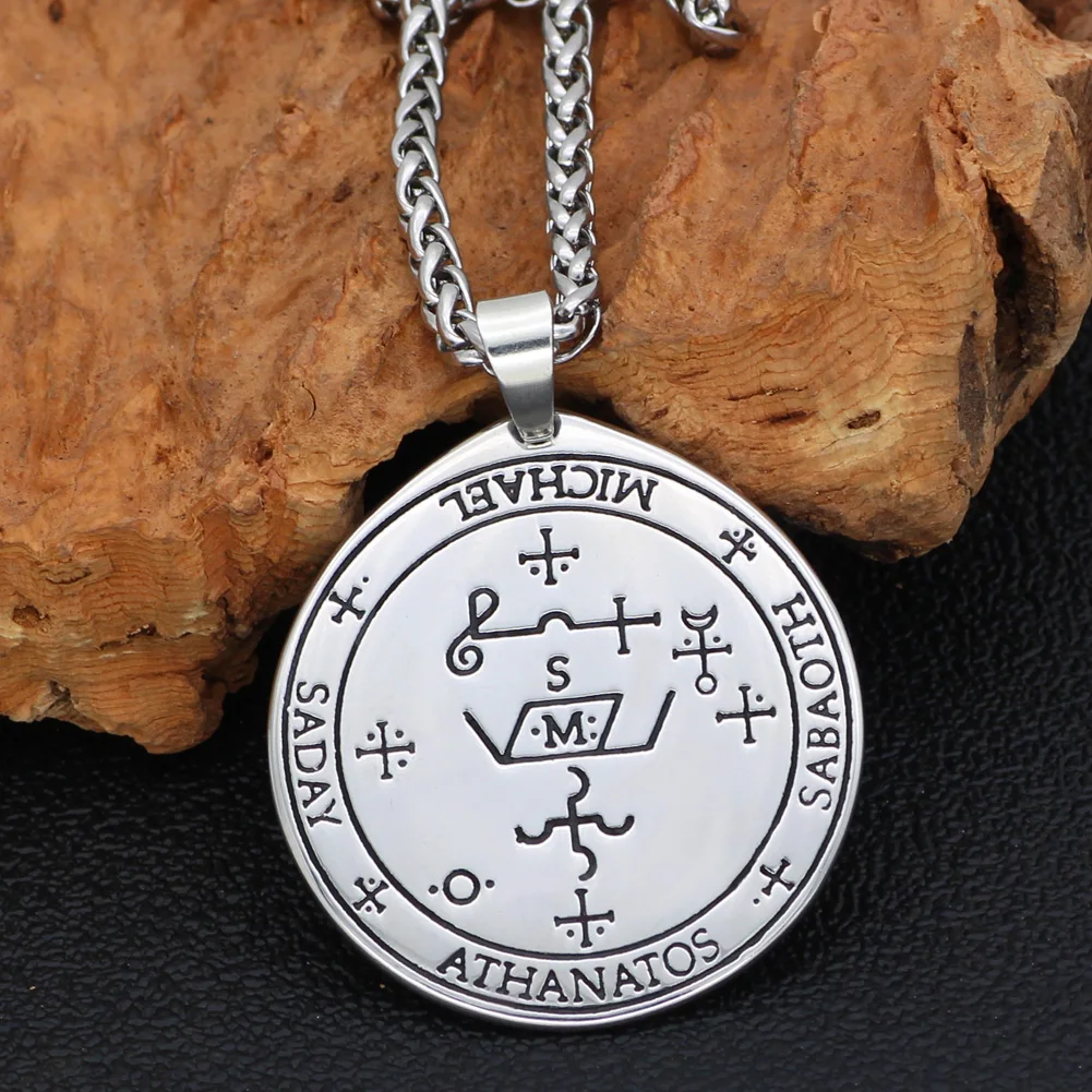 Talisman Pentacle of Solomon Seal Wiccan Pagan Hermetic Enochian Kabbalah Подвеска Ожерелье нержавеющая