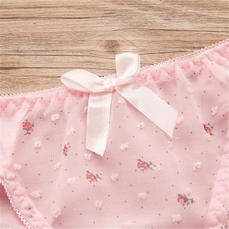 

Kawaii Push Up Bra Sets Girl Cute Bow Floral Bra Summer Dot Small Fresh Comfortable Underwear 2020
