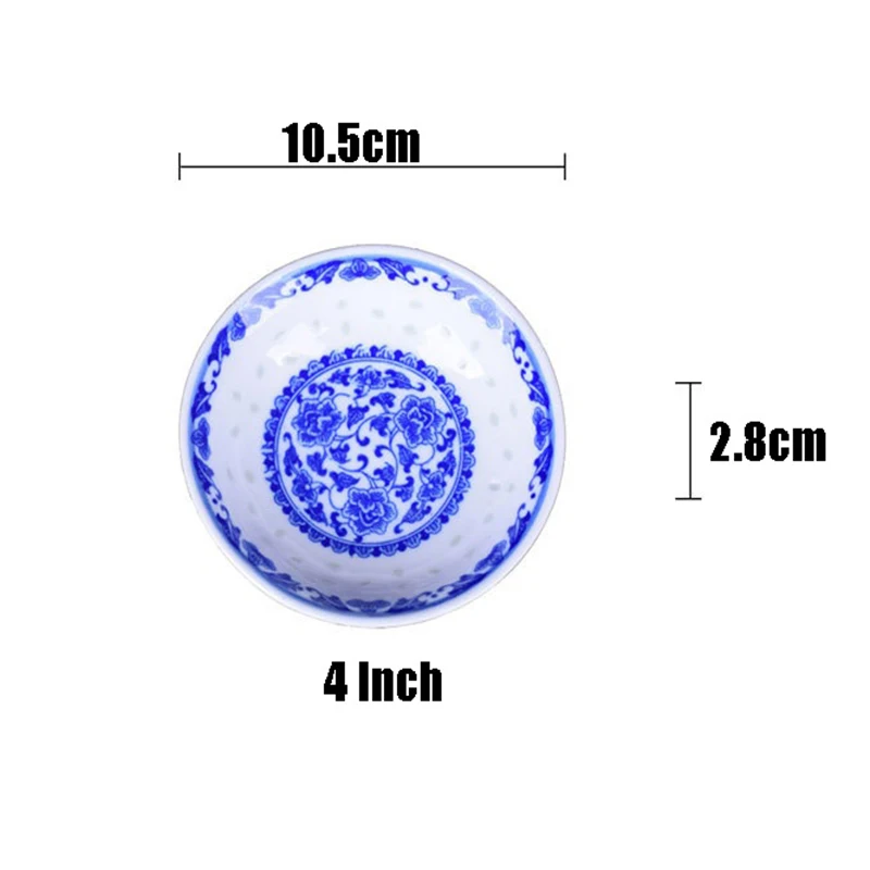Керамическая тарелка кухонная посуда сине белая фарфоровая пищевой контейнер 4