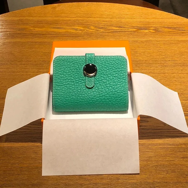 Apple Green Натуральная кожа, унисекс, роскошный брендовый кошелек, на застежке, квадратный Кошелек для монет, модный кожаный кошелек для монет, женский маленький Роскошный кошелек - Цвет: Apple Green