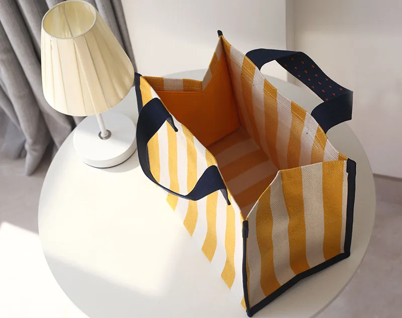 Новинка 2021 модные холщовые сумки в полоску для женщин вместительные пляжные