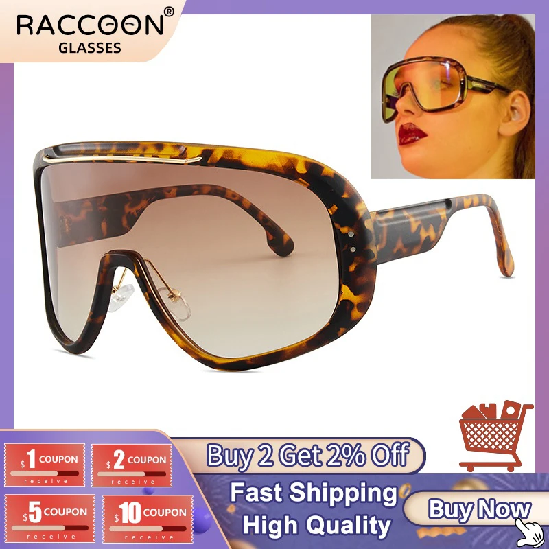 

2022 Fashion Cool Oversized Shield Mask Style Polarized Sunglasses Women Sunshade Shadow Brand Design Goggle Men Sun Glasses