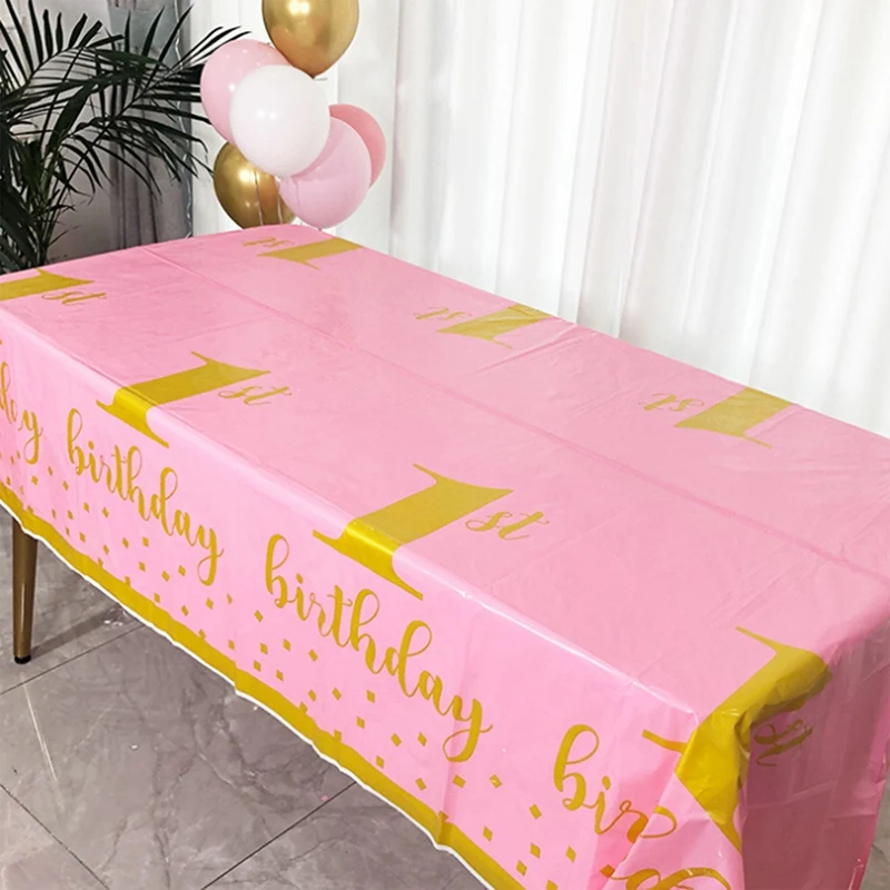 

142Pcs Pink Tableware Supplies,Paper Plates Cups Napkins Sets, for Birthday Party Decorations,Serve 16 Guests