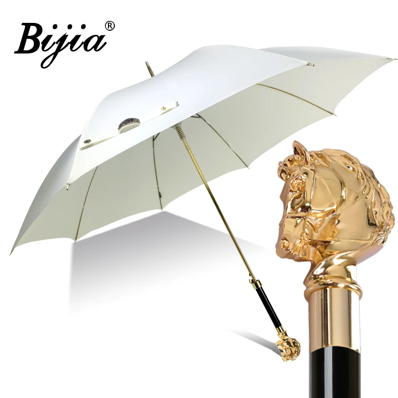 Online Ombrello Da Donna Bianco Manico Lungo Business Antivento Protezione Uv Ombrello Moda Per Adulti Outdoor Guarda Chuva Rain Gear BD50UU