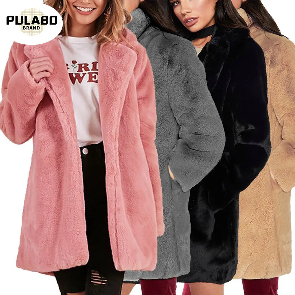 

Шуба женская из искусственного меха, Осень-зима, теплая, мягкая, свободная