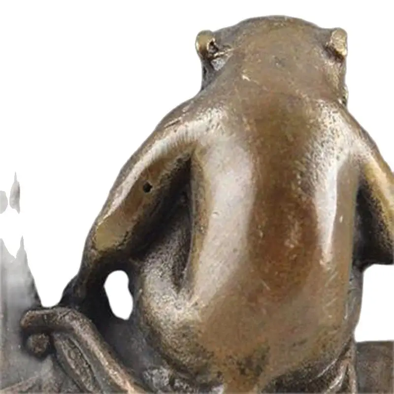 Китайская винтажная латунная ручная работа статуя на удачу в виде обезьянки и