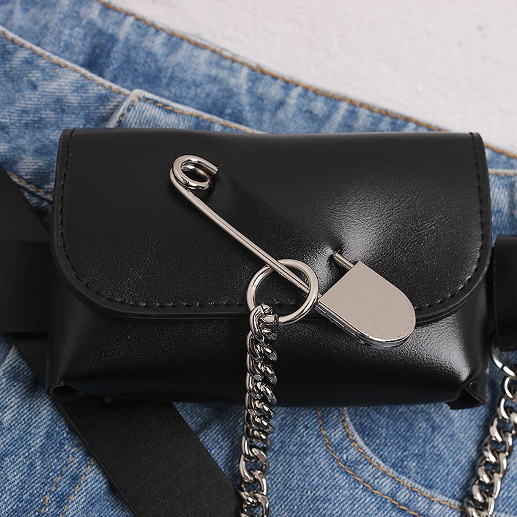 Модная женская поясная мини-сумка нестандартная квадратная металлическая