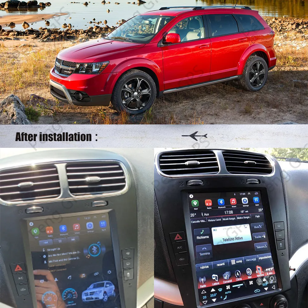 Вертикальный стерео-ресивер в стиле Tesla с HD-экраном для Dodge Journey Fiat Freemont