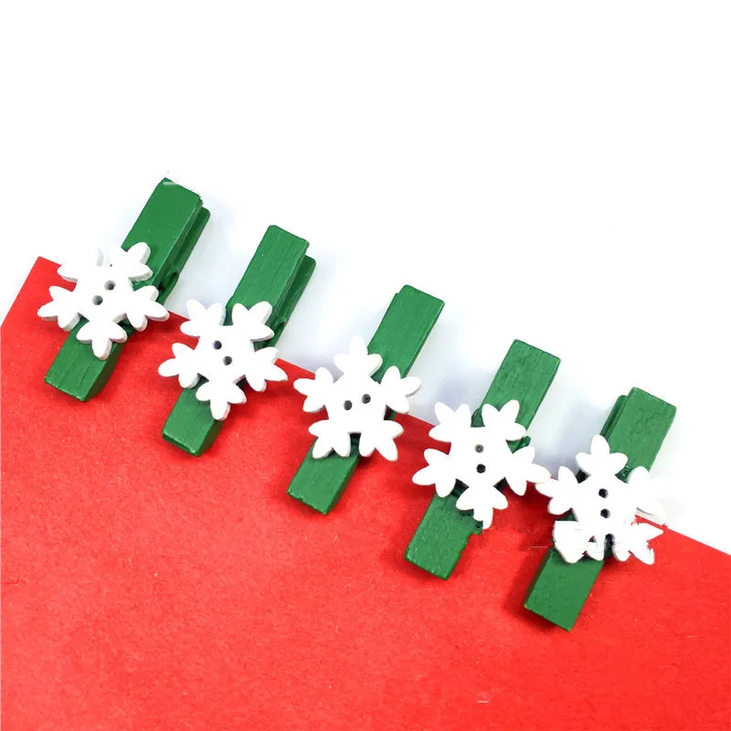 10pcs Christmas Wooden Clips New Year Party Decoration Photo Wall Clip DIY Ornaments Decorations for Home Kids Gift | Дом и сад