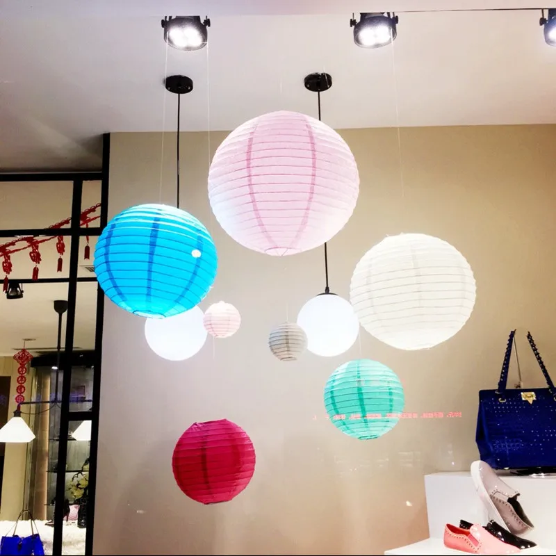 Круглый Китайский бумажный фонарь праздничные украшения для дня рождения