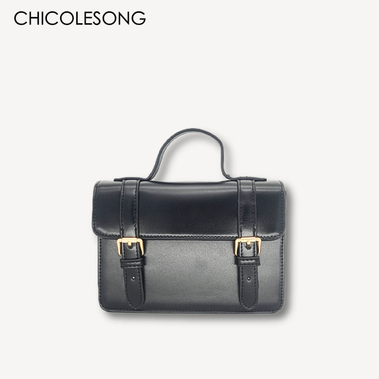 

Designer Classic Messenger Box Satchels Hang Bag Lock Black PU Dress Crossbody Women's Bags