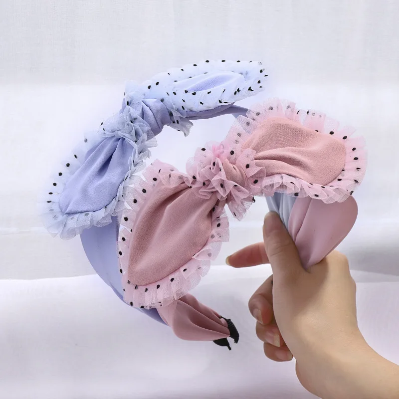 

Cute Chiffon Ruffle Bowknot Hairband Girls Hair Bow Fabric Headband Women Hair Accessories Hair Hoop