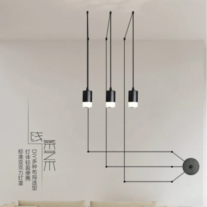 DIY подвесной светильник с Гостиная люстра Спальня лампа крытый ing Лофт