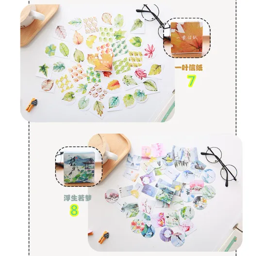 40 шт. набор основных креативных наклеек с рисунками японский стиль кот цветок