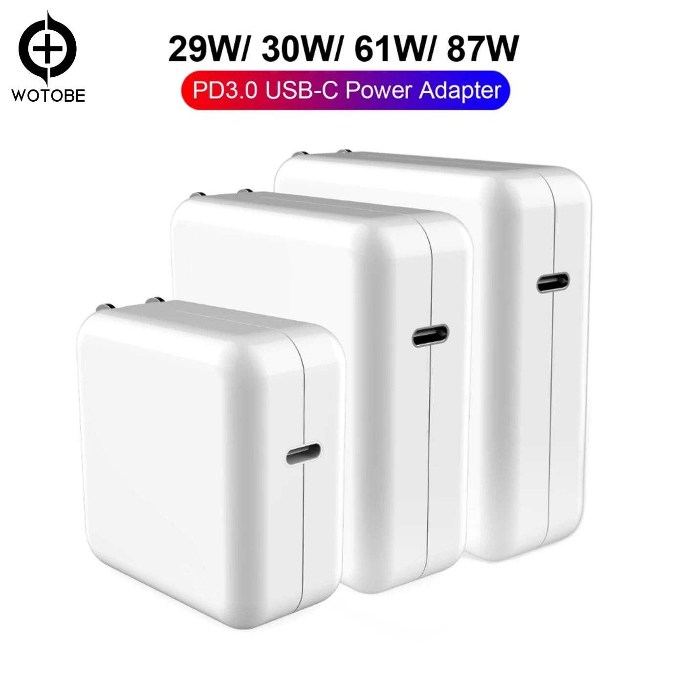 USB-C адаптер питания 18 Вт 30 Вт 61 Вт 87 Вт QC3.0 USB PD3.0 настенное зарядное устройство для MacBook Pro/Air iphone 11/11pro/X/8 iPad Pro S8/S9/S10 и т. Д