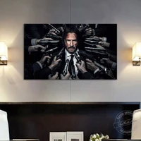 john wick chapter 2 movie poster gun to head wall picture for living room decor canvas art wall hanging painting birthday gift