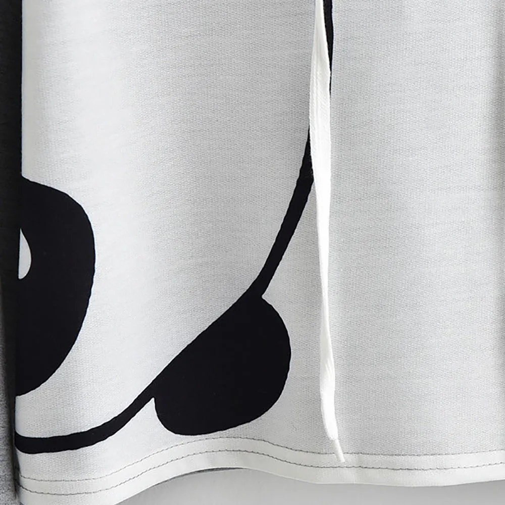 

Women Girl Animal Print Long Sleeve Hooded Crop Pullover Sweatshirt Tops women cute panda Chandail Femmes#G