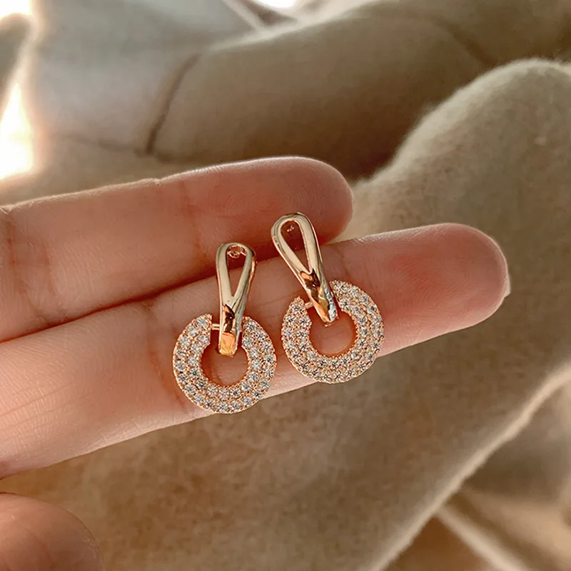 

S925 Earring Simple Temperament Full Of Rings Earrings Advanced Sense Korea Exquisite Fashion Joker Trend Earrings Women
