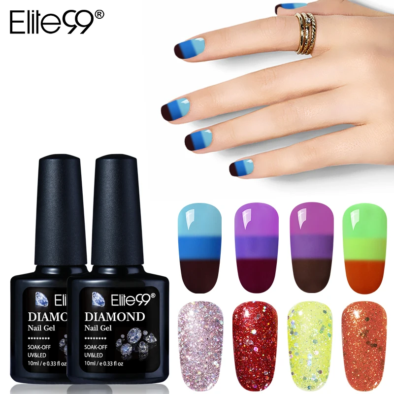 Термальный гель Elite99 3 цвета отмачиваемый уф-гель изменяющий цвет для изменения