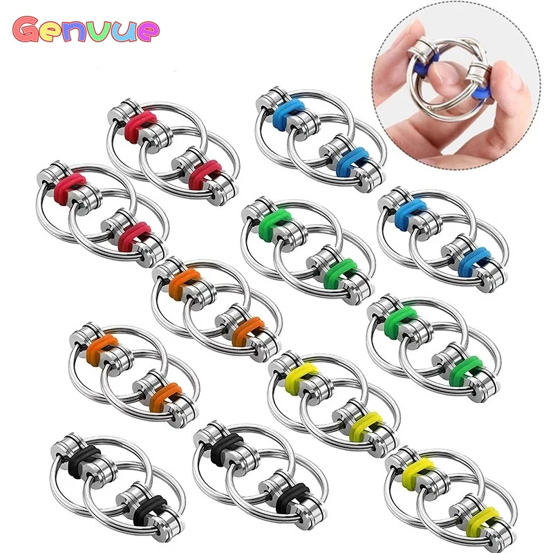 

Fidget Toys Decompression Metal Relief Chain Puzzle Sensory Toys For Autism Antistress Toys Set Relax Adhd Spinner Key Ring