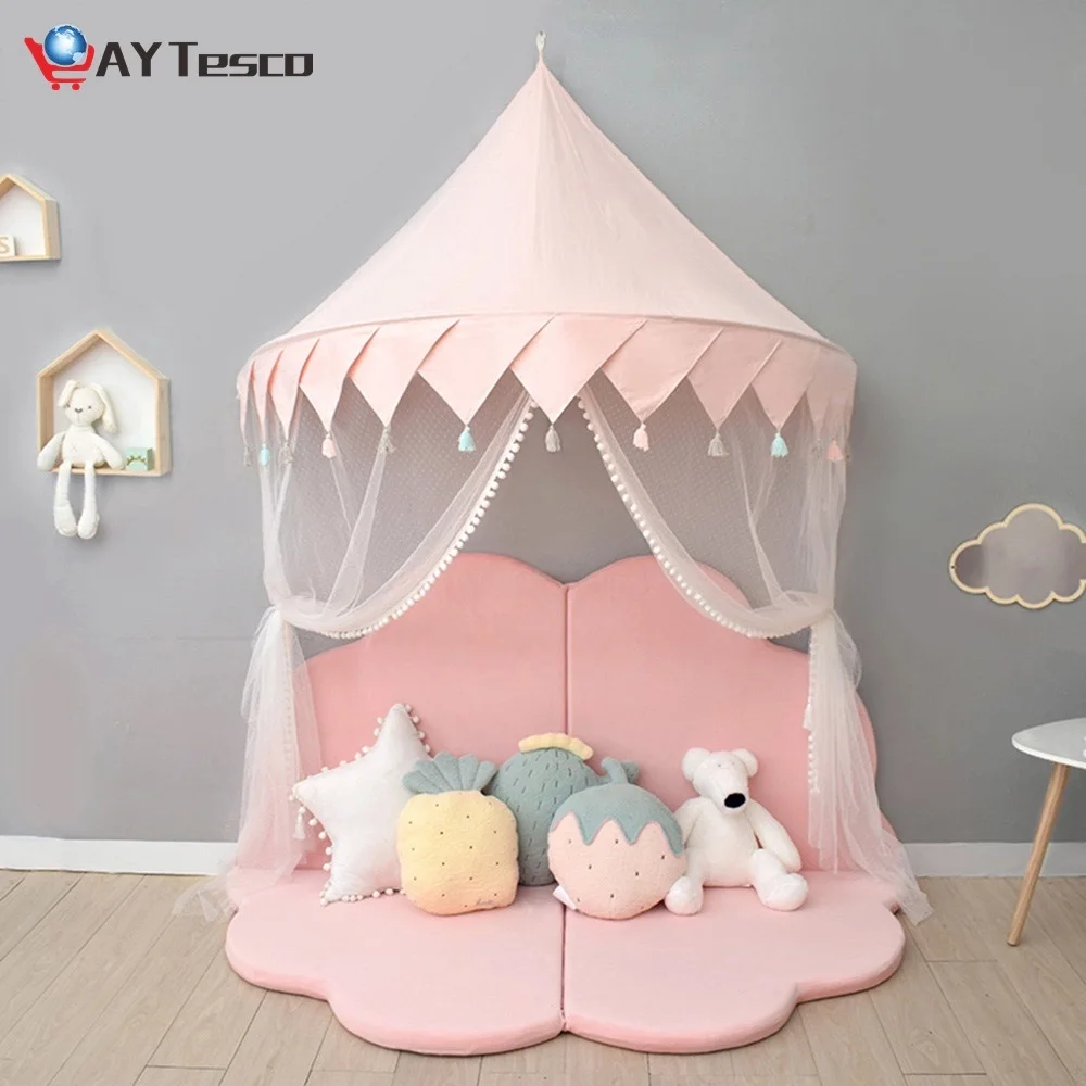 

Детская игровая палатка в скандинавском стиле, розовая принцесса, замок, детский домик для игр в помещении, для девочек, СЕМЕЙНАЯ КРОВАТЬ, па...