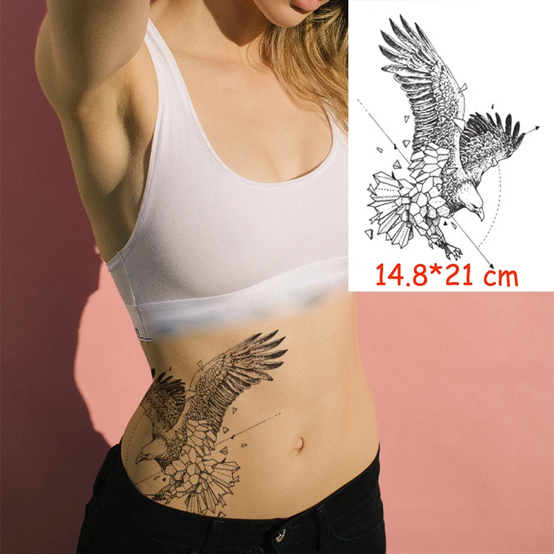 Waterproof Temporary Tattoo Sticker eagle wings bird arrow tatoo water transfer fake tatoo flash tatto Woman Man kid 14.8*21 cm